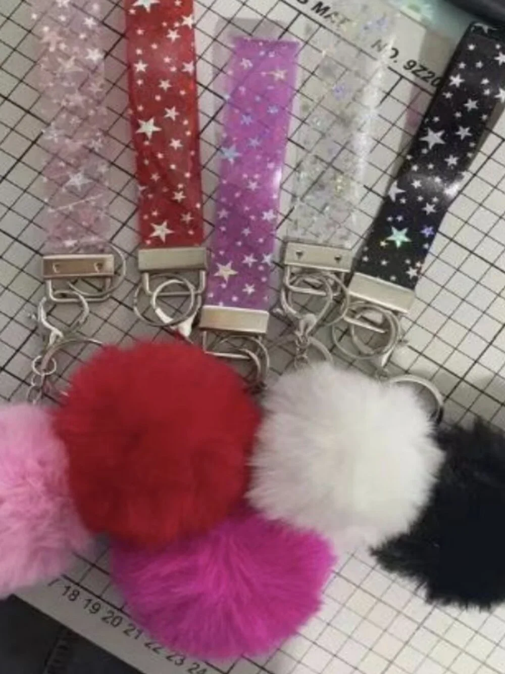 Stary Pom Pom wristlet Keychains B24